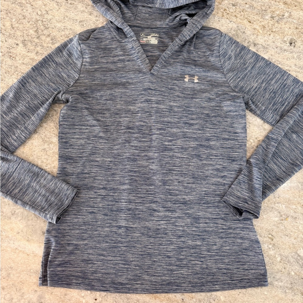 Under Armour Gray Heathered Hooded Long Sleeve Pullover